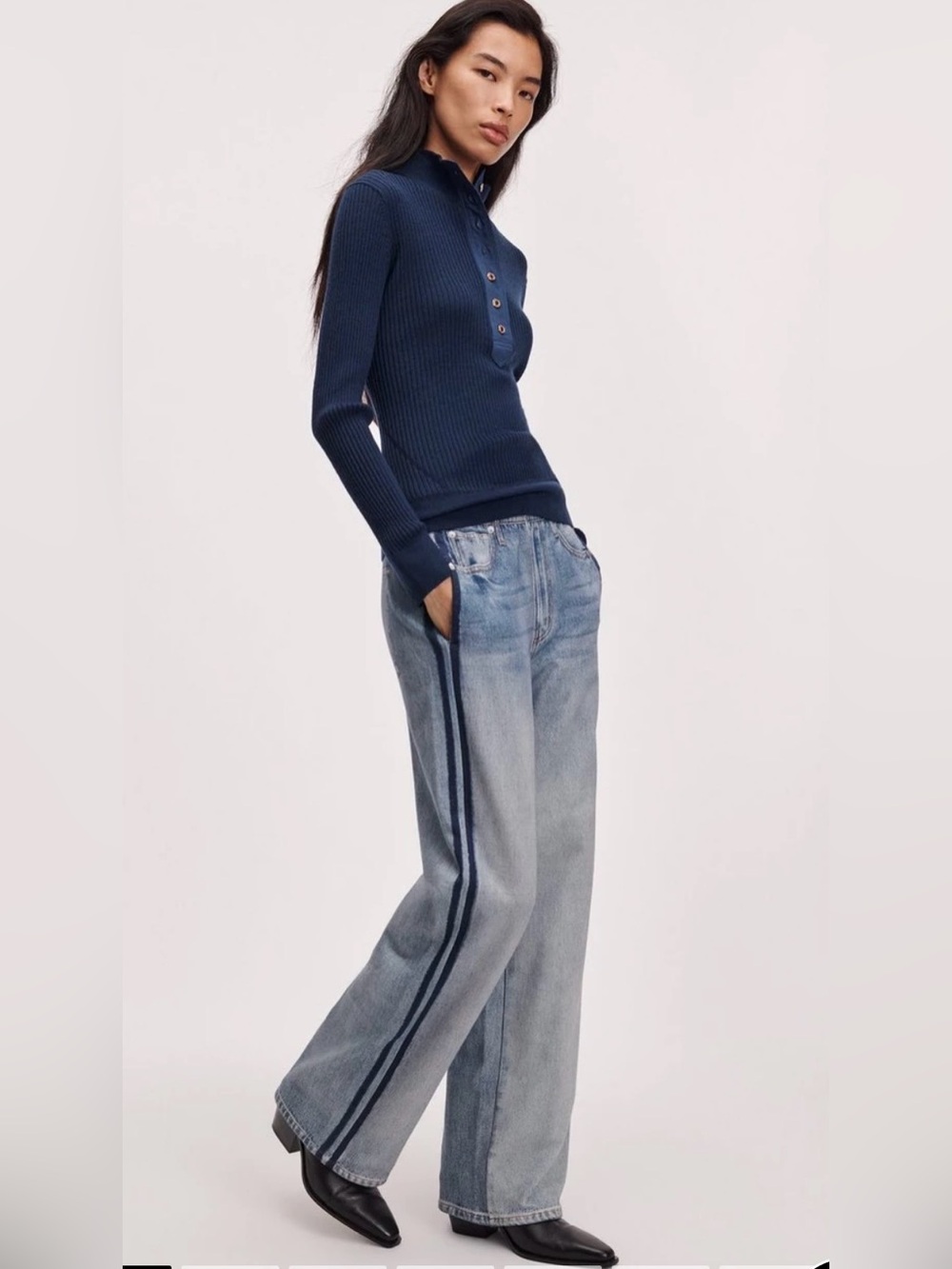 Rag & bone rb Miramar Wide-Leg Track Pant Size XS New